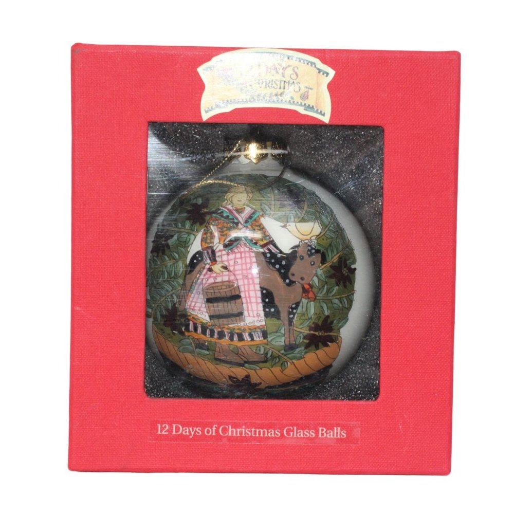 VTG Debbie Mumm 12 Days Of Christmas Ornament 8 Maids A Milking Mervyns 2000
